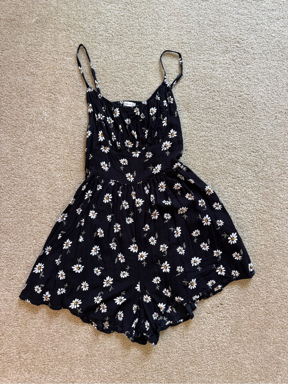 Hollister Black Daisy Print Romper